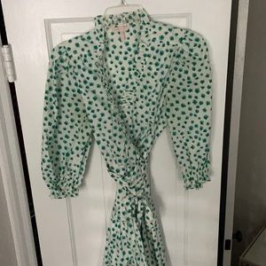 Rebecca Taylor Green Ruffle Wrap Dress - Sz 4